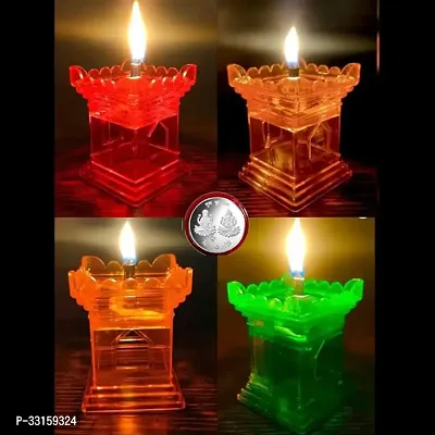 Anshri Plastic Transparent Tulsi Diya for Diwali Set of 6-thumb0