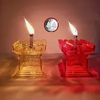 Anshri Plastic Transparent Tulsi Diya for Diwali Set of 6-thumb3