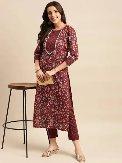 Stylish Rayon printed Kurta Pant Set