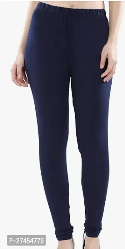 Fabulous Navy Blue Cotton Solid Leggings For Women-thumb0