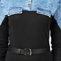 Aasan-Black Rib Denim Dress-thumb4