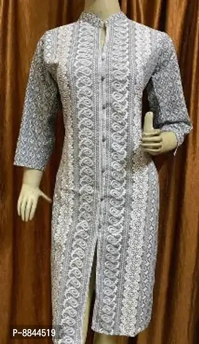 Elegant Cambric Cotton Kurti for Women-thumb0