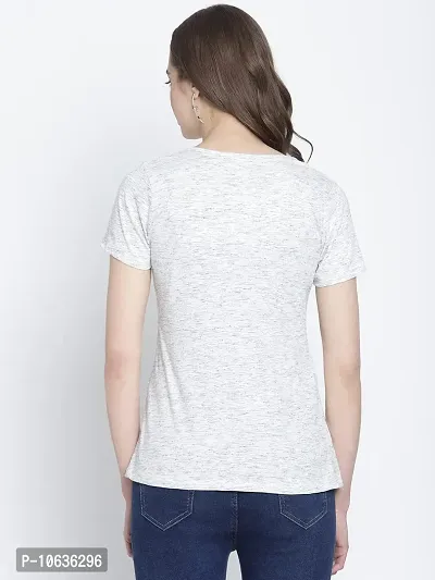 moonaah Women White Cotton T-Shirt(TEE-2316)-thumb3