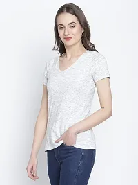 moonaah Women White Cotton T-Shirt(TEE-2316)-thumb3