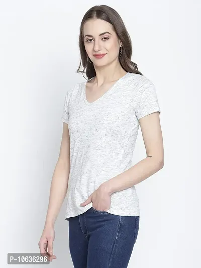 moonaah Women White Cotton T-Shirt(TEE-2316)-thumb4