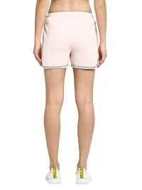 moonaah Women Pink Slim Fit Solid Smart Shorts XL-thumb4