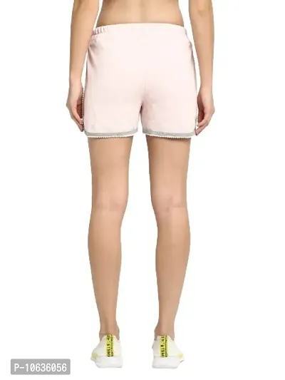 moonaah Women Pink Slim Fit Solid Smart Shorts XL-thumb5