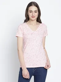 moonaah Women Multicolor Cotton T-Shirt(TEE-2324)-thumb1