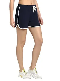 moonaah Women Blue Slim Fit Solid Smart Shorts S-thumb2