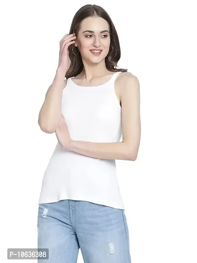 moonaah Women White Cotton T-Shirt(TEE-2328)