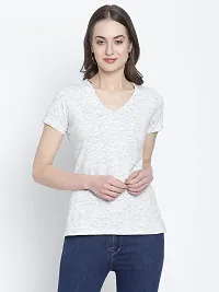 moonaah Women White Cotton T-Shirt(TEE-2316)-thumb1