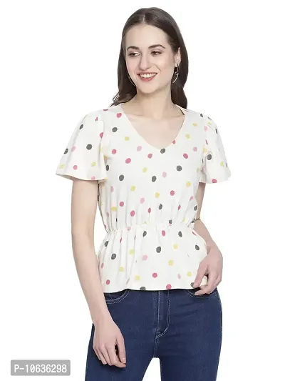moonaah Women White Cotton T-Shirt(TEE-2317)