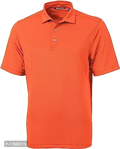 Reliable Red Cotton Solid Polos For Men