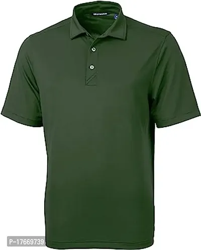 Reliable Green Cotton Solid Polos For Men