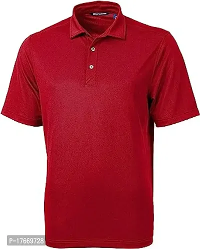 Reliable Magenta Cotton Solid Polos For Men-thumb0