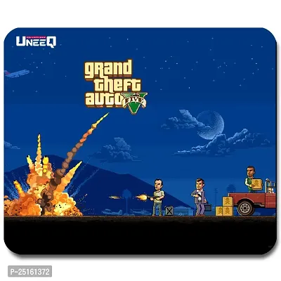 UneeQ GTA 5 Gaming Mouse Pad for Laptop, Notebook, Gaming Computer | Anti-Skid Base Gaming Mousepad-thumb0
