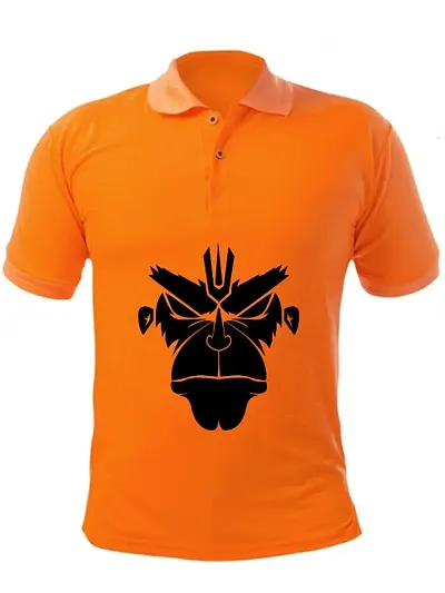 UneeQ Stylish Hanuman Jai Shree Ram | Jai Shri Ram T-shirt Polo Collar Neck Unisex | Lycra T-shirt for Men And Women