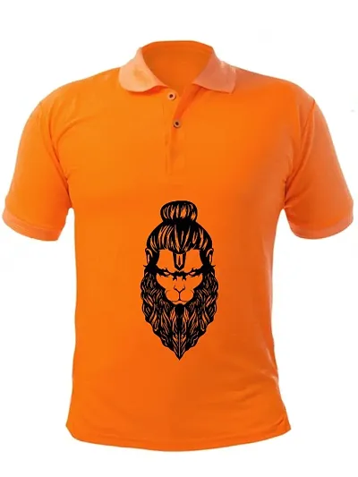 UneeQ Stylish Hanuman Jai Shree Ram | Jai Shri Ram T-shirt Polo Collar Neck Unisex | Lycra T-shirt for Men And Women