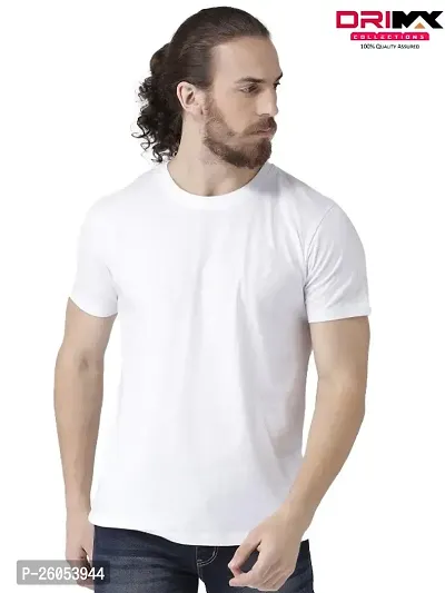 UneeQ Stylish Drimax Plain T-shirt Round Collar Neck Unisex Polyester | Lycra T-shirt for Men and Women-thumb0