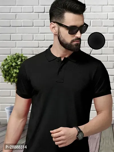 Stylish Cotton Blend Solid T-shirt For Men-thumb0