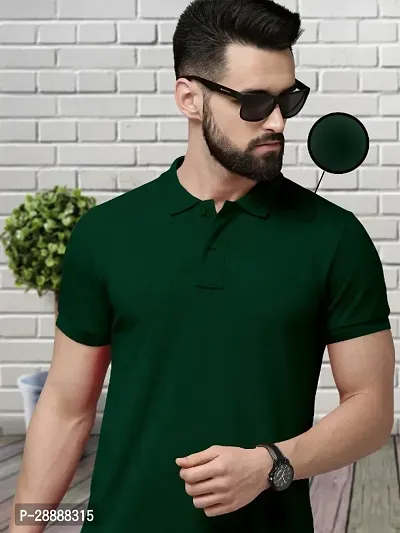 Stylish Cotton Blend Solid T-shirt For Men