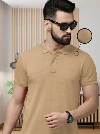 Stylish Cotton Blend Solid T-shirt For Men