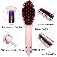 Keepbro Hair Straightener,Hair Straightening Brush Professional Silky Straight Detangling Styles Electric Hair Comb Anion Hair Massager-thumb2