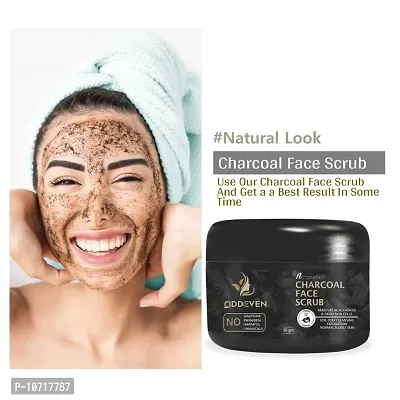 Trendy Charcoal Face Scrub With Mentol And Active Charcoals And Vitamin B3 And B5 For Men And Women And Remove Dead Skin Scrub