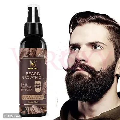 NAINITAL Beard Hair growth oil for men   For faster beard growth   For thicker and fuller looking beard   Best Beard Oil for Patchy Beard   Clinically Tested   Non Sticky Hair Oil  (50 ml)-thumb0