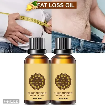 Ginger Essential Oil | Ginger Oil Fat Loss | BELLY DRAINAGE AND BELLY FAT REDUCTION FOR WEIGHT LOSSnbsp; (40ML) (PACK OF 2)