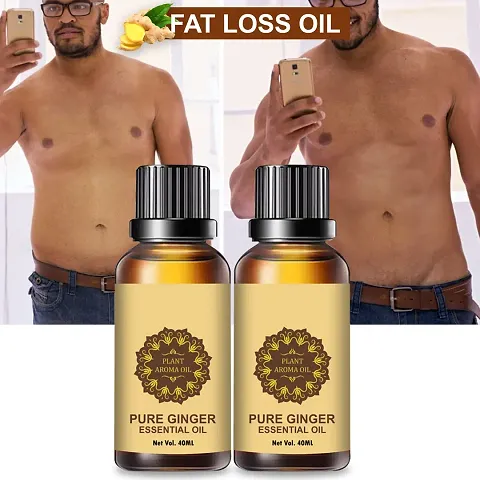 Ginger Essential Oil | Ginger Oil Fat Loss | For Belly Drainage Ginger Massage Oils For Belly / Fat Reduction Pack of 2