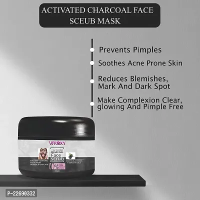 Wroxy Charcoal Face Scrub for Oily and Normal skin, with Charcoal and Walnut for Deep Exfoliation - 100 GM (PACK OF 2)-thumb2