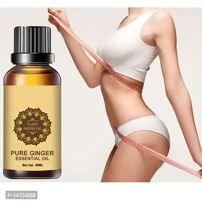 Ginger Essential Oil | Ginger Oil Fat Loss |  Ginger Oil, for Belly Drainage Ginger Massage Oils For Belly / Fat Reduction for Weight Loss, Fat Burner Oil For Men  Women (40ML) (PACK OF 4)-thumb2