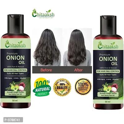 Onion Hair Oil With 14 Essential Oils For Hair Regrowth, Dandruff Control , Black Seed - Hair Care|Growth and Shine|Tea Tree Oil|Omega- 3|Vitamin-E , For Hair Growth | Blend Of Multiple Essential Oils Hair Oil Pack Of 2-thumb0