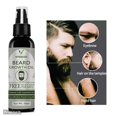 VitraCos 100% Natural Oil Used Pure Beard Growth Hair Oil  (50 ml)-thumb0