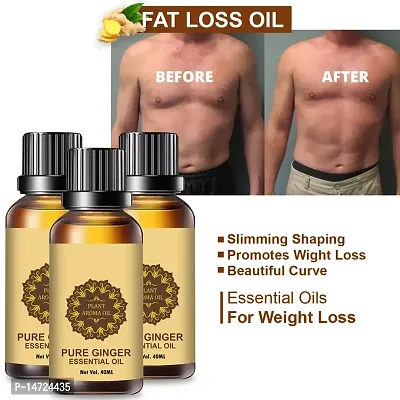 Ginger Essential Oil | Ginger Oil Fat Loss | Fat Burning oil,slimming oil, Fat Burner,Anti Cellulite  Skin Toning Slimming Oil For Stomach, Hips  Thigh Fat loss (40ML) (PACK OF 3)-thumb0