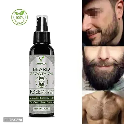 VitraCos Beard Growth Oil   More Beard Growth  With Redensyl  8 Natural Oils including Jojoba Oil  Vitamin E  Nourishment   Strengthening  No Harmful Chemicals Hair Oil  (50 ml)-thumb0