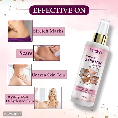 Wroxy Stretch Marks Oil - Reduce Pregnancy Stretch Mark, Scars  Blemishes - for all Skin Types - 300ML (PACK OF 3)-thumb3