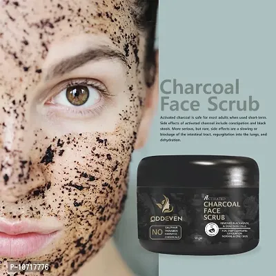 Trendy Charcoal Face Scrub With Black Sand, Exfoliates Skins And Removes Black Heads, Scrub