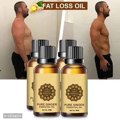 Ginger Essential Oil | Ginger Oil Fat Loss | Fat Burner Fat loss fat go slimming weight loss body fitness oil Shaping Solution Shape Up Slimming Oil For Stomach, Hips  Thigh (40ML) (PACK OF 2)-thumb0