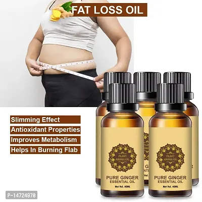 Ginger Essential Oil | Ginger Oil Fat Loss | nbsp;Fat Burning ,fat go, fat loss, body fitness anti ageing oil for men and women (40ML) (PACK OF 5)-thumb0