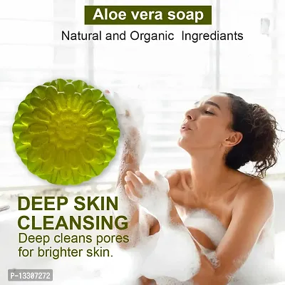 Aloe Vera Bathing Soap For Healthy Skin-100 Grams Each, Pack Of 3-thumb2