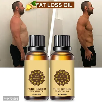 Ginger Essential Oil | Ginger Oil Fat Loss | nbsp;Fat Burning Oil, Slimming oil, Fat Burner, Anti Cellulite  Skin Toning Slimming Oil For Stomach, Hips  Thigh Fat loss fat go slimming weight loss body fitness oilnbsp; (40ML) (PACK OF 2)