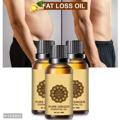 Ginger Essential Oil | Ginger Oil Fat Loss | Fat Burner Fat loss fat go slimming weight loss body fitness oil Shaping Solution Shape Up Slimming Oil For Stomach, Hips  Thigh (40ML) (PACK OF 3)