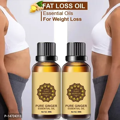 Ginger Essential Oil | Ginger Oil Fat Loss | nbsp;Slimming Fat Burner Oil for Fat Loss Fat Burner Weight Loss Massage Oil - (40ML) (PACK OF 2)