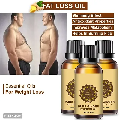 Ginger Essential Oil | Ginger Oil Fat Loss | Beauty Fat Burner Fat loss fat go slimming weight loss body fitness oil Shape Up Slimming Oil For Stomach, Hips  Thigh (40ML) (PACK OF 3)