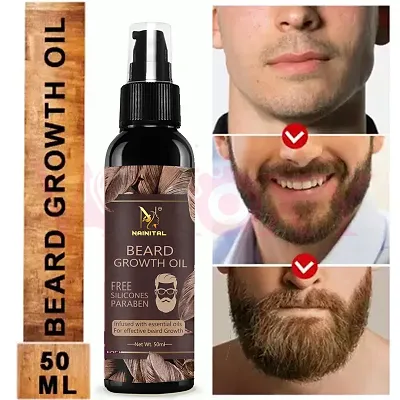 NAINITAL Beard Growth Oil for Men For Better Beard Growth With Thicker Beard   Best Beard Oil for Patchy Beard   Free from all Harmful Chemicals Hair Oil  (50 ml)