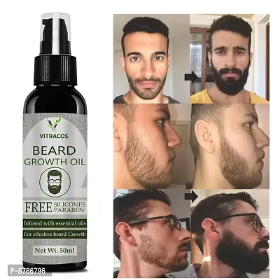 Premium Beard Growth Oil For Men Beard Softener Soft and Shine Hair Oil  (50 ml)-thumb0