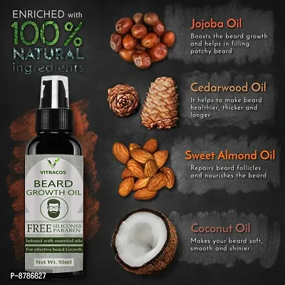 Beard Oil 50ml | Faster Growing Beard Oil With Goodness Of Avacado, Jojoba and Natural Oil for Men | Reduce Breakage and Dryness Hair Oil  (50 ml)-thumb0