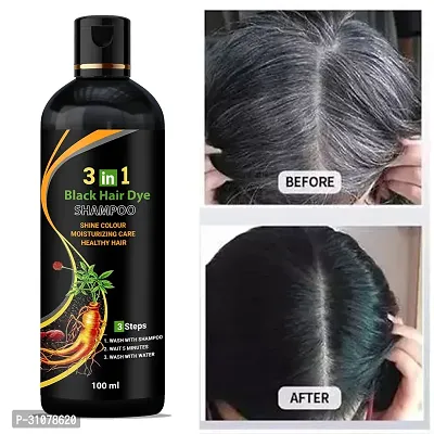 3 in 1 Hair Dye Instant Black Hair Shampoo for Women  Men Organic Shampoo-thumb0